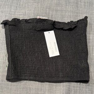 Aakaa Black Ruffled Crop Top